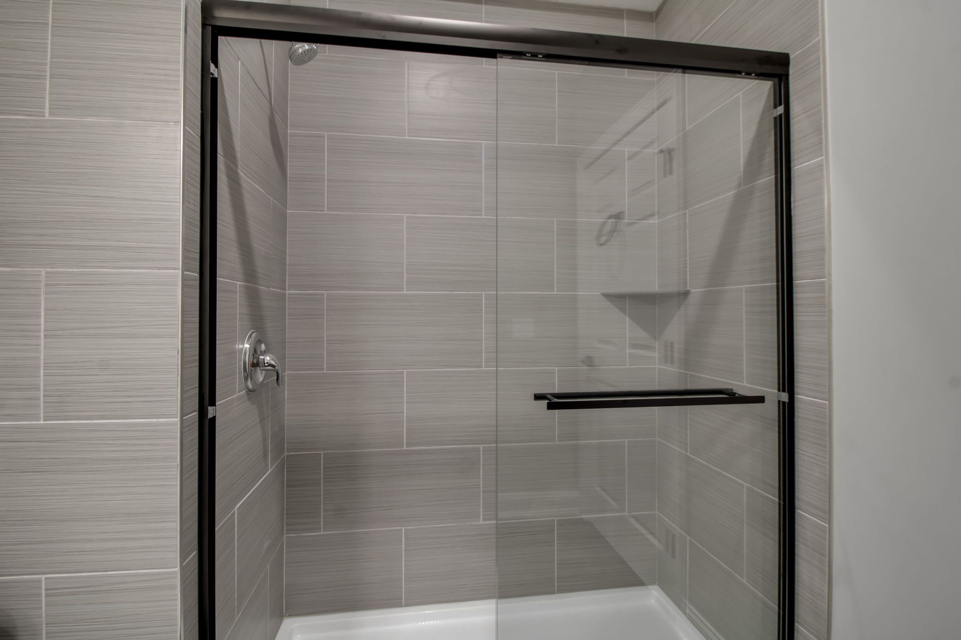 Apartment bathroom interior with sleek design elements