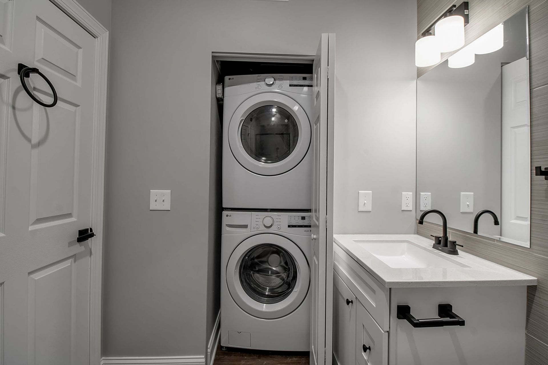 Convenient in-unit laundry space inside apartment home