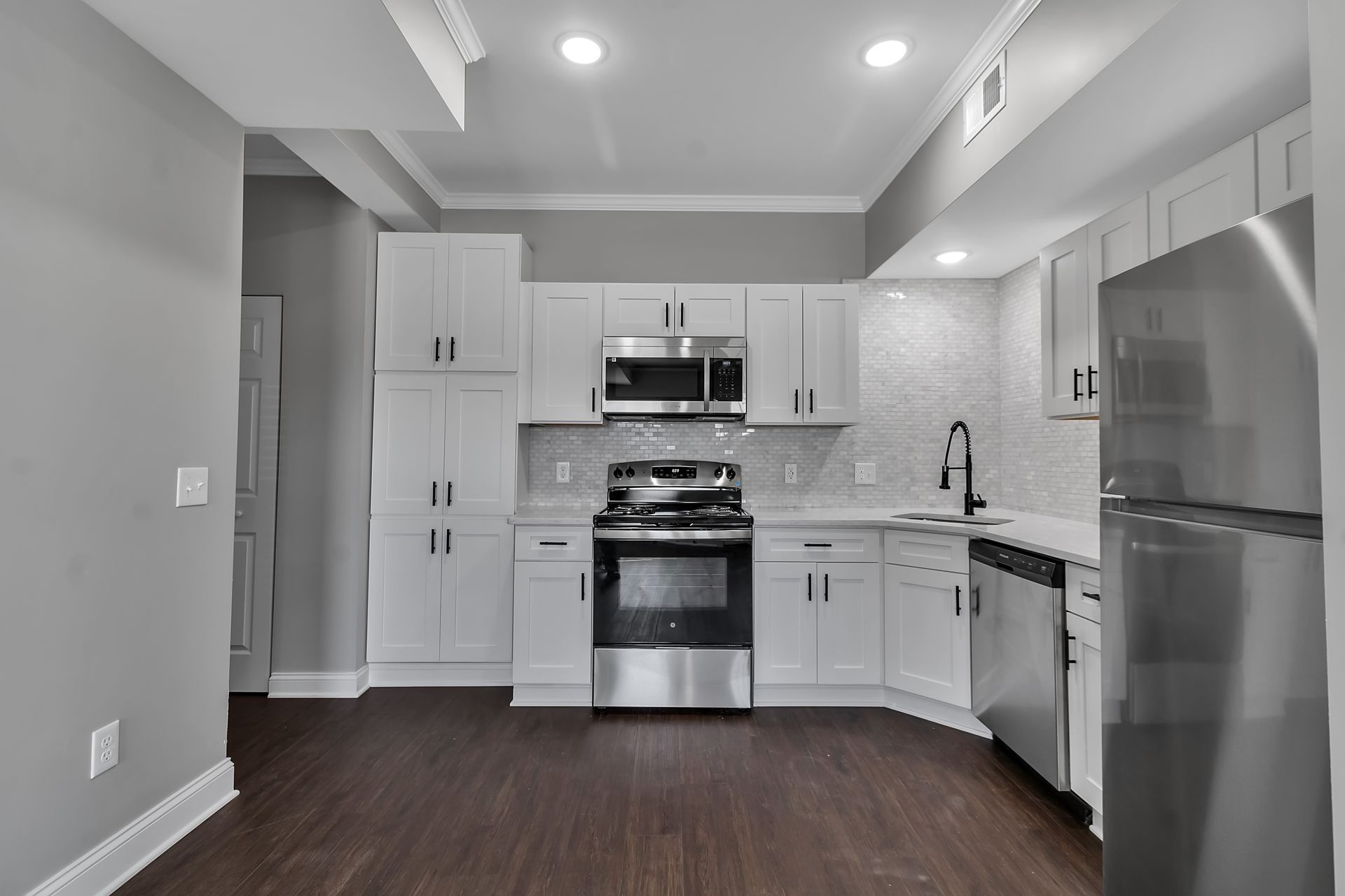 Residential kitchen workspace with updated design elements