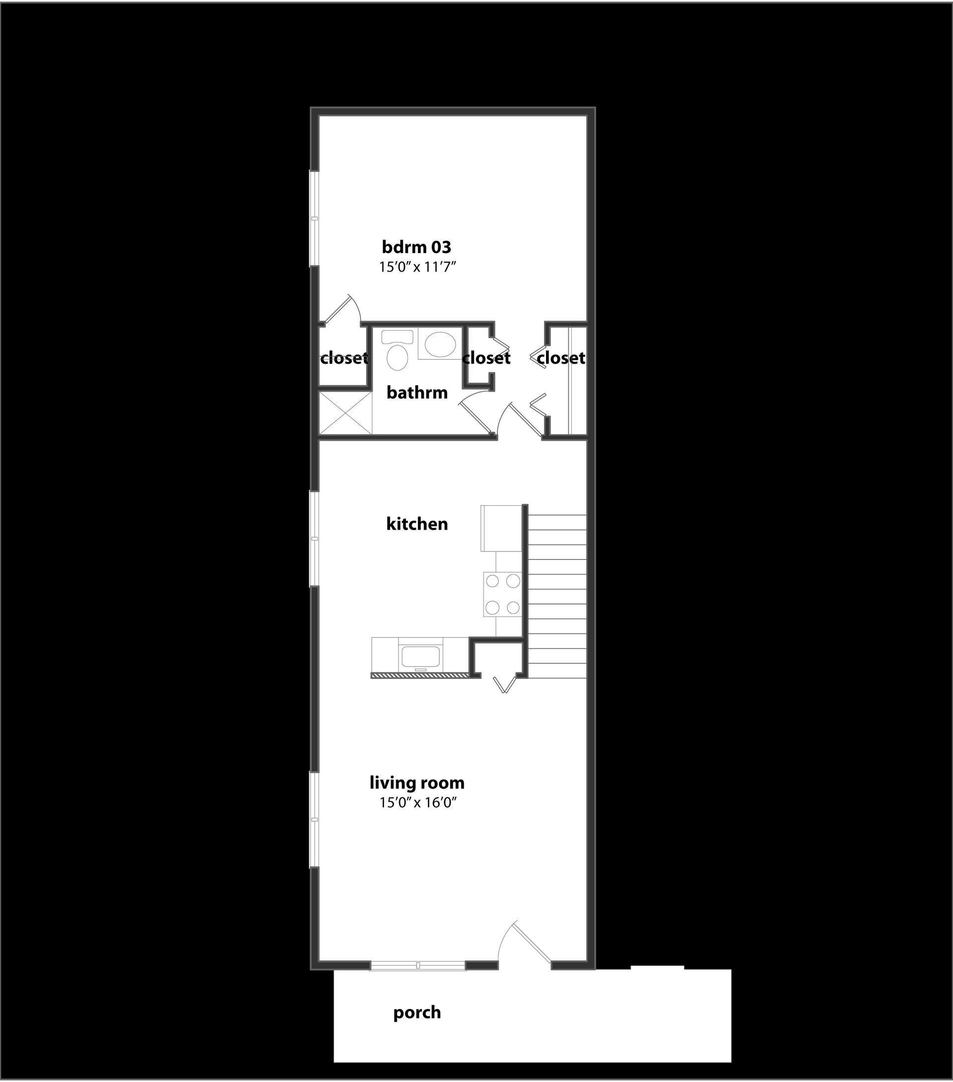 A black and white floor plan of a house