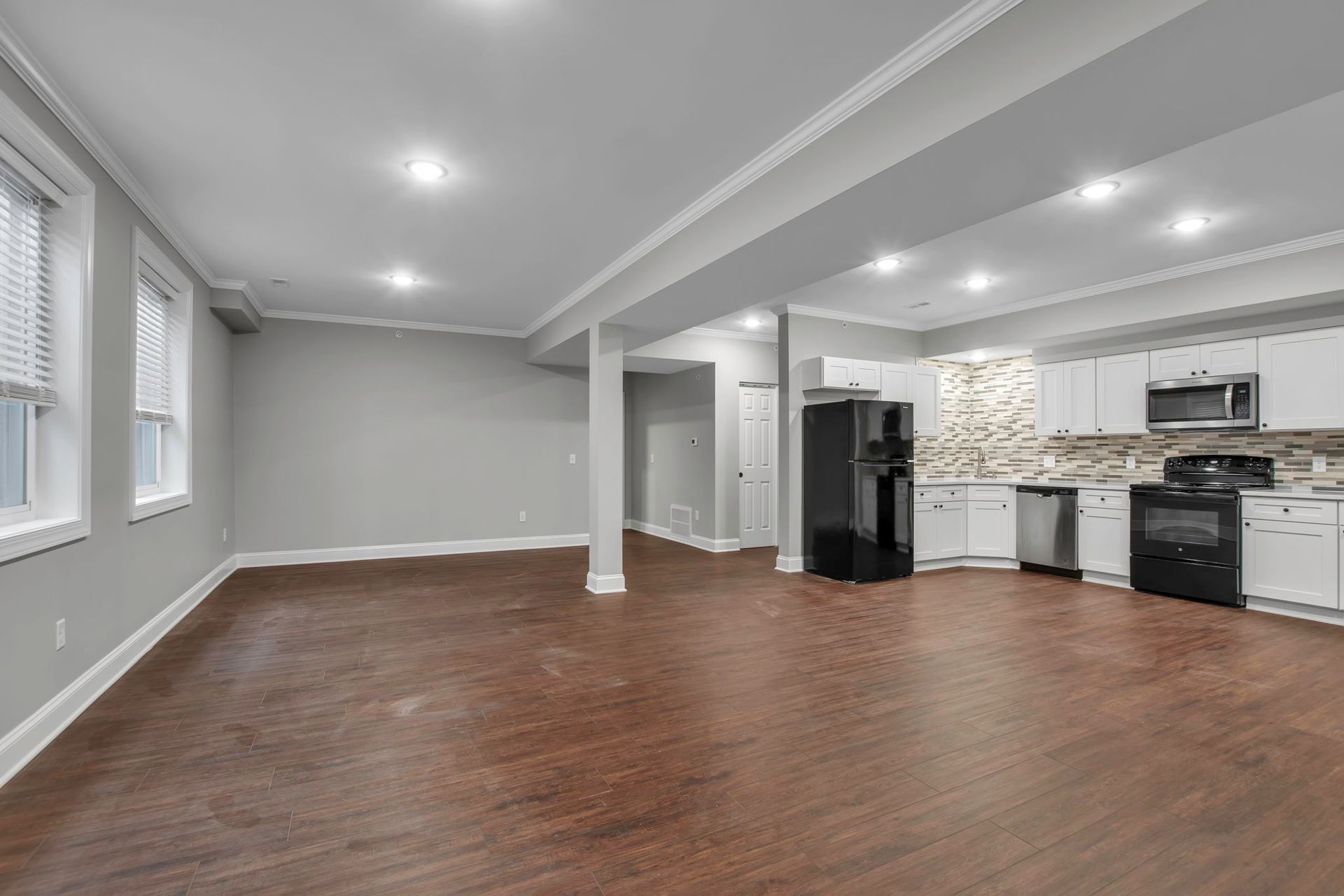 Interior lounge room with subtle ceiling lighting and modern style