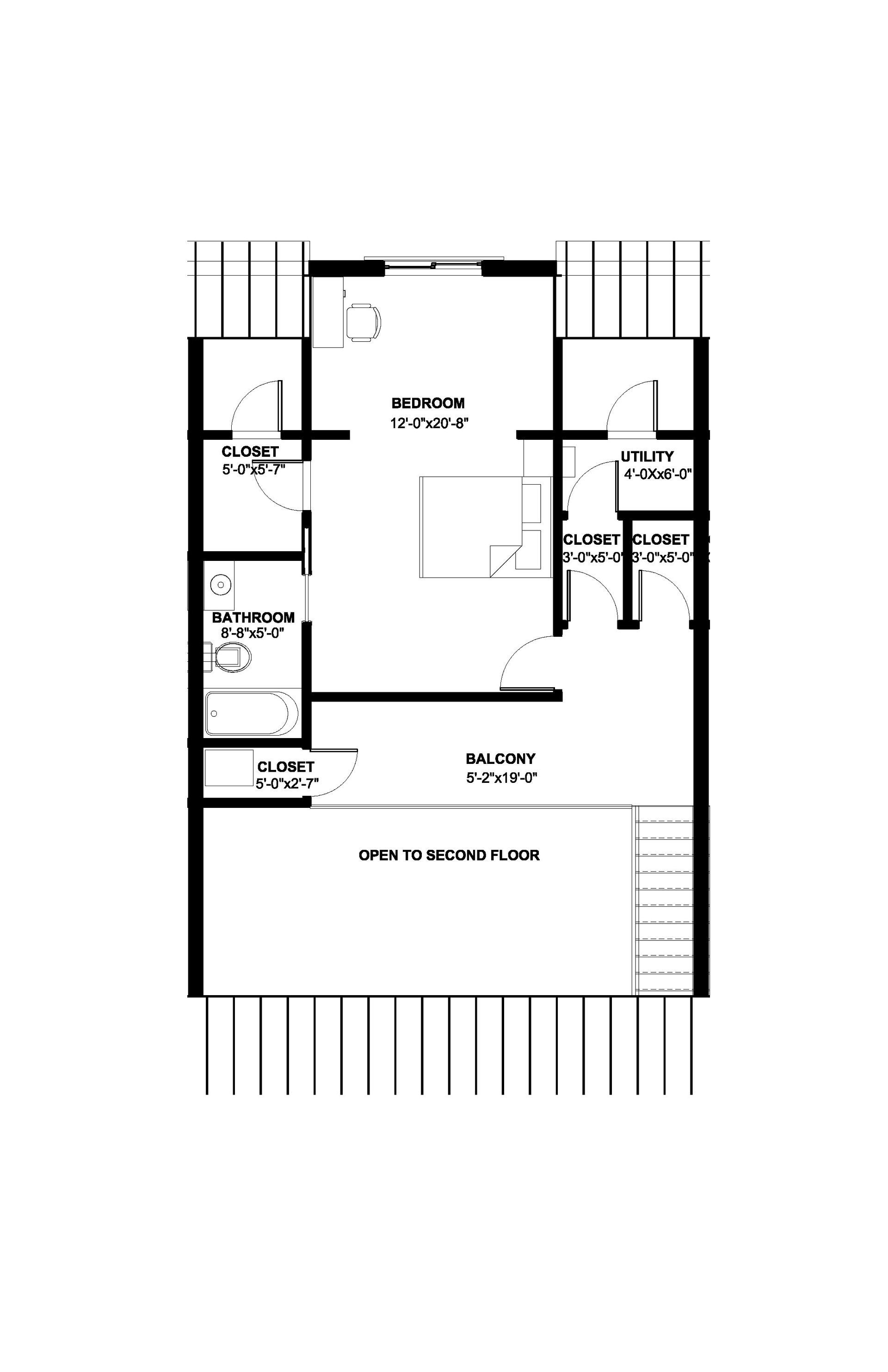 A black and white floor plan of a house.