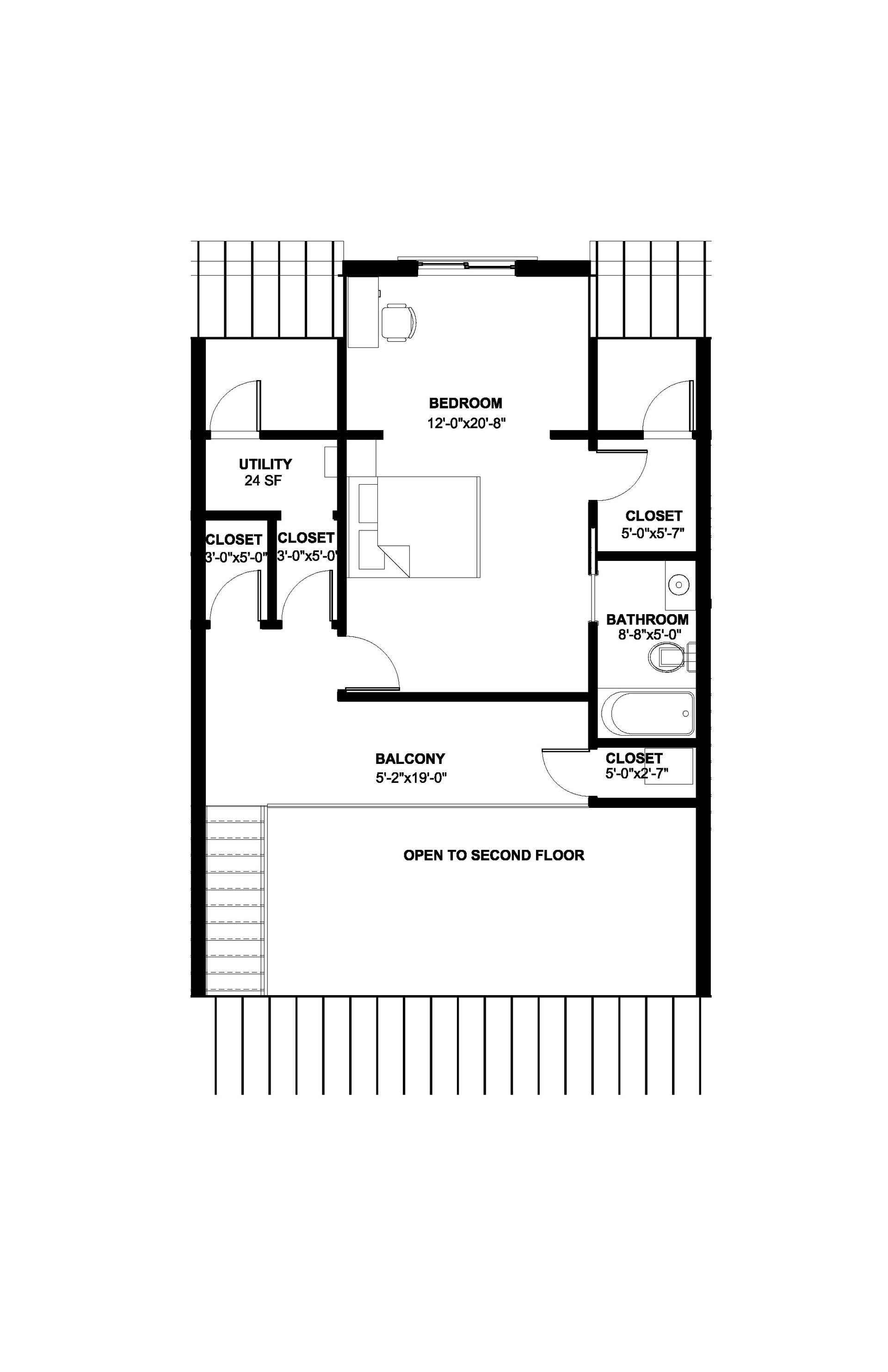 A black and white floor plan of a house on a white background.