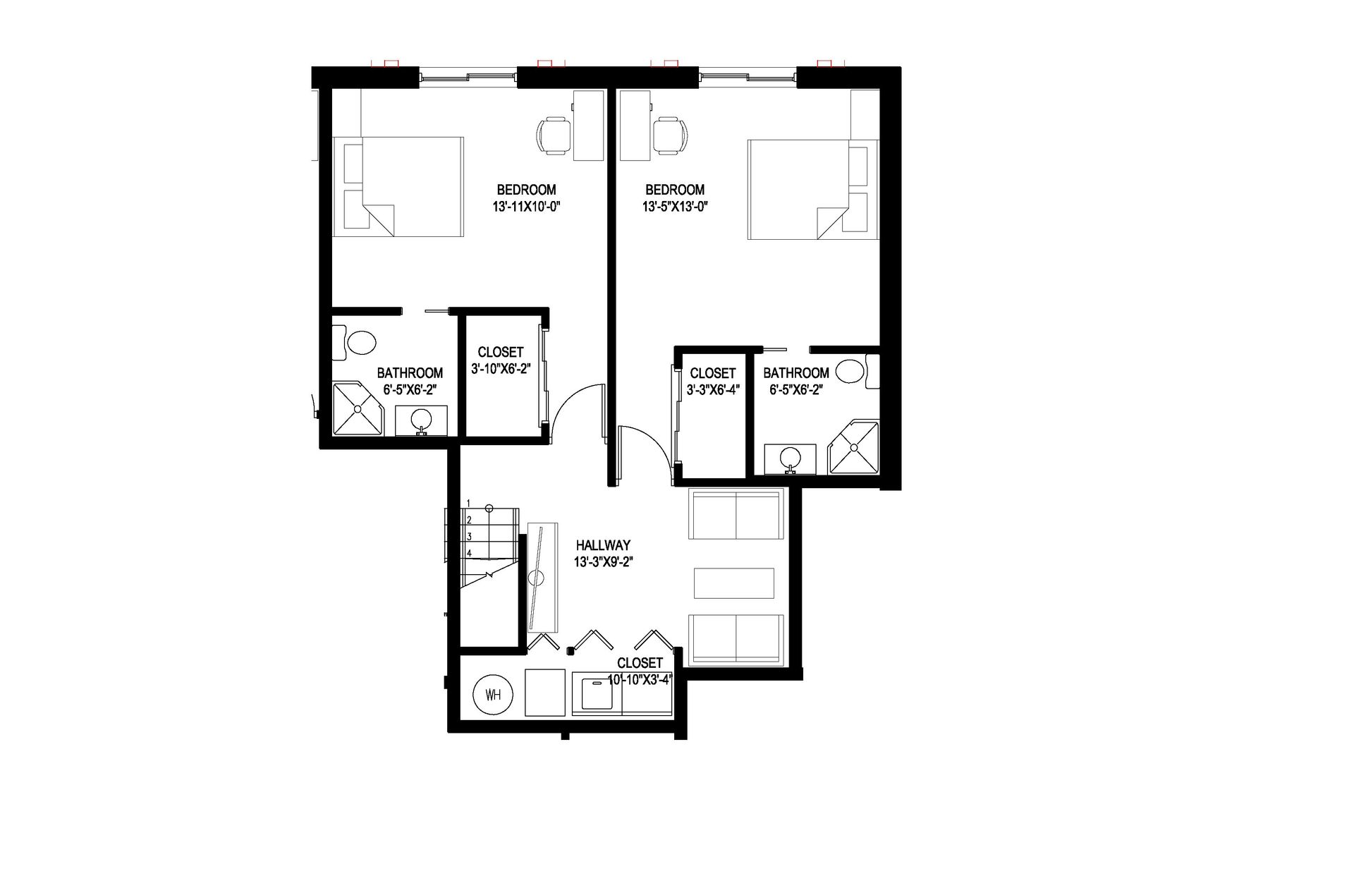 A black and white floor plan of a house.