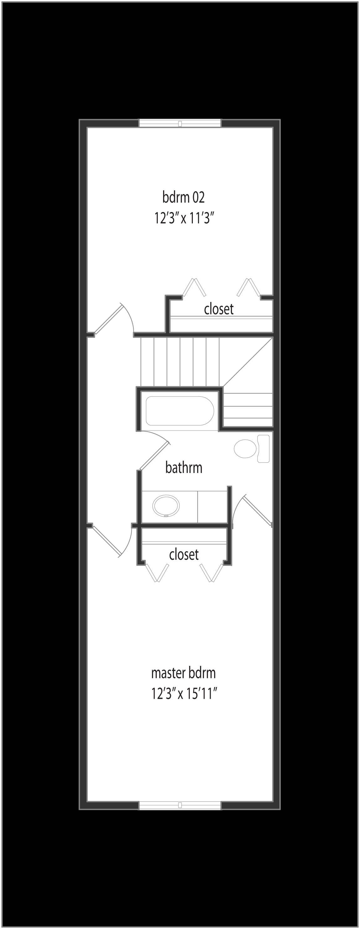 A black and white floor plan of a house.