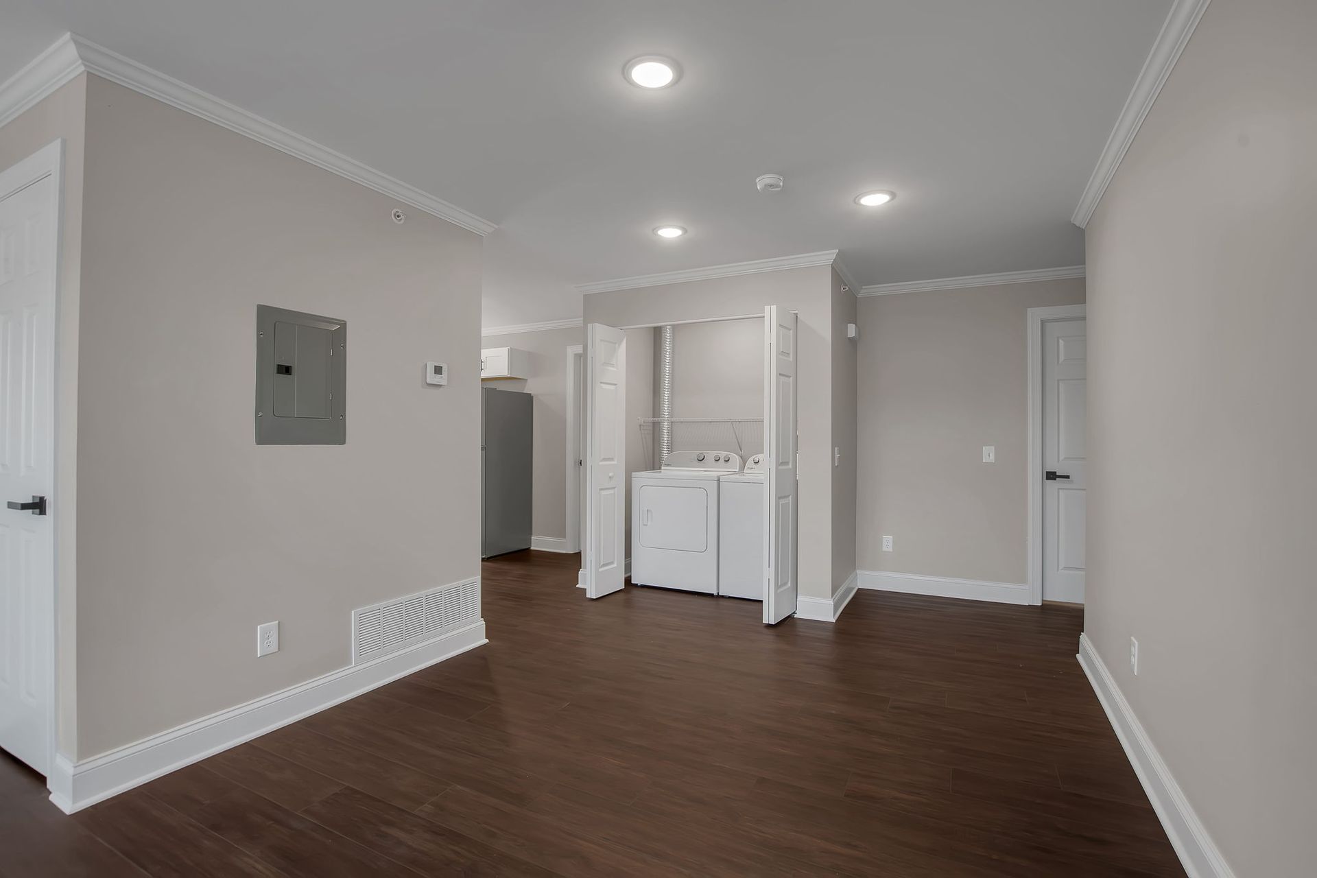 Interior lounge space designed with contemporary trim work