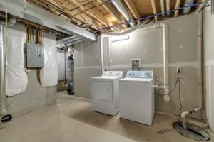 In-unit laundry appliances inside rental apartment