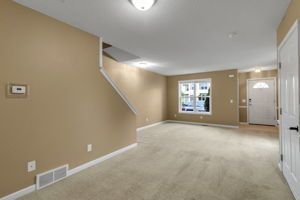Living room area with modern trim and polished flooring surface