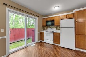 Apartment kitchen interior designed with contemporary layout