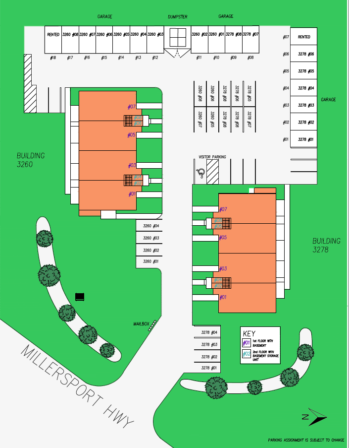 A map of millersport hwy shows a lot of buildings