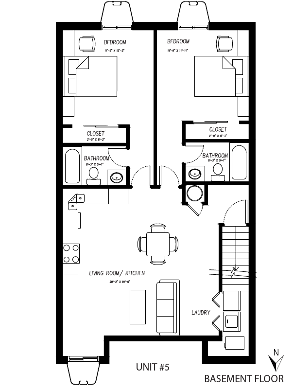 A black and white floor plan of a house.