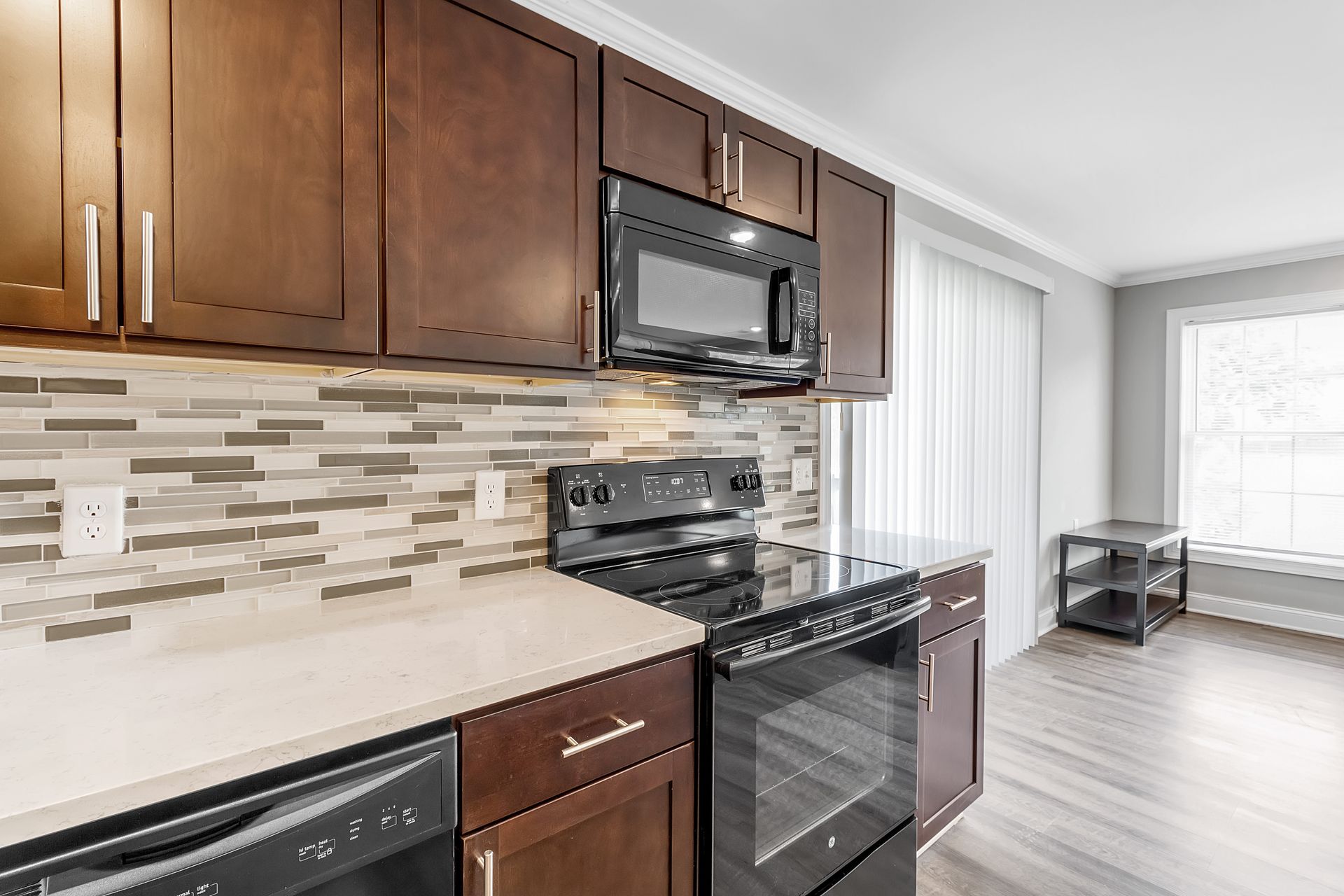 Modern apartment kitchen with functional layout