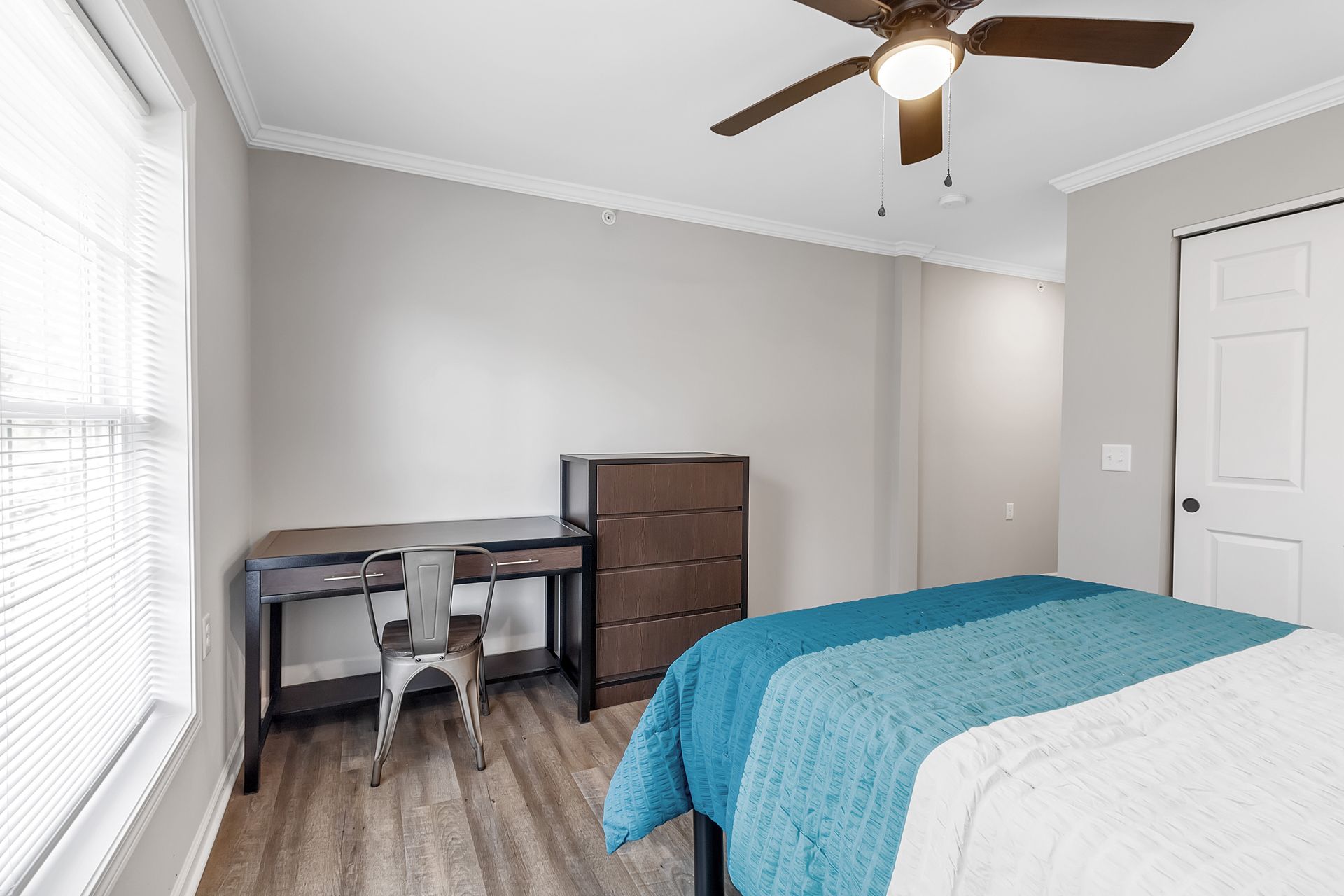 Interior sleeping area arranged with simple modern design