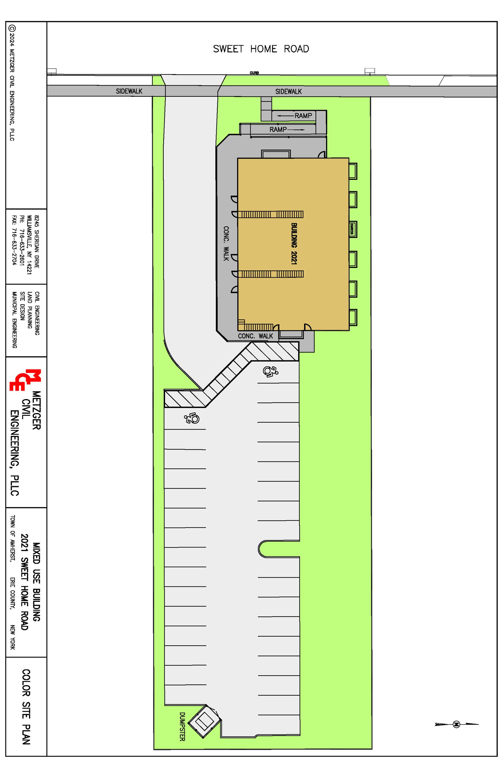 Blueprint of retail building.