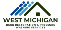 Logo with blue water like jets and a house.