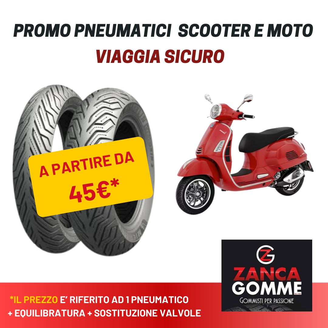 Promozione sui pneumatici per scooter e moto