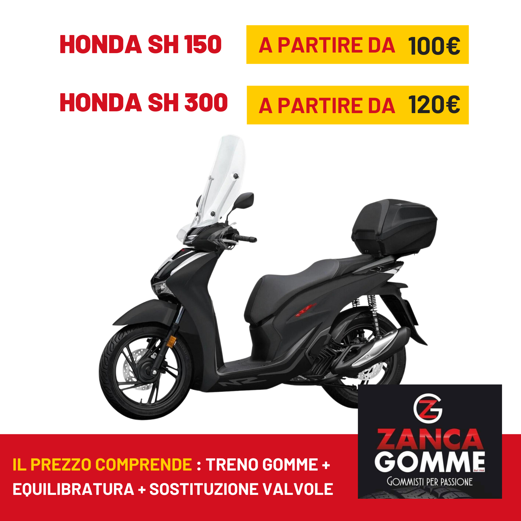 Gomme in promozione per scooter Honda