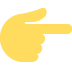 Yellow right-pointing hand emoji on a white background