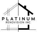 Logo for Platinum Renovision Inc. featuring a stylized house outline and text.