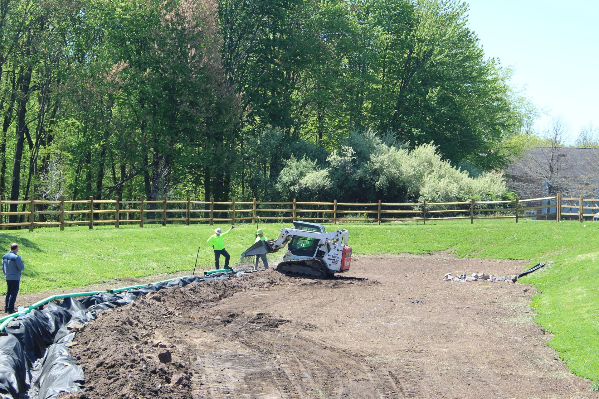 Trenching for the piping