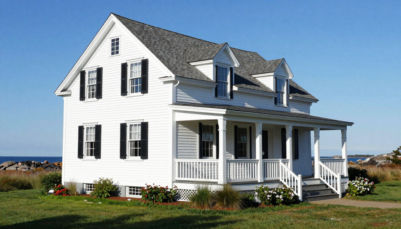 A beautifully restored historic home in Midcoast Maine showcasing coastal architecture.