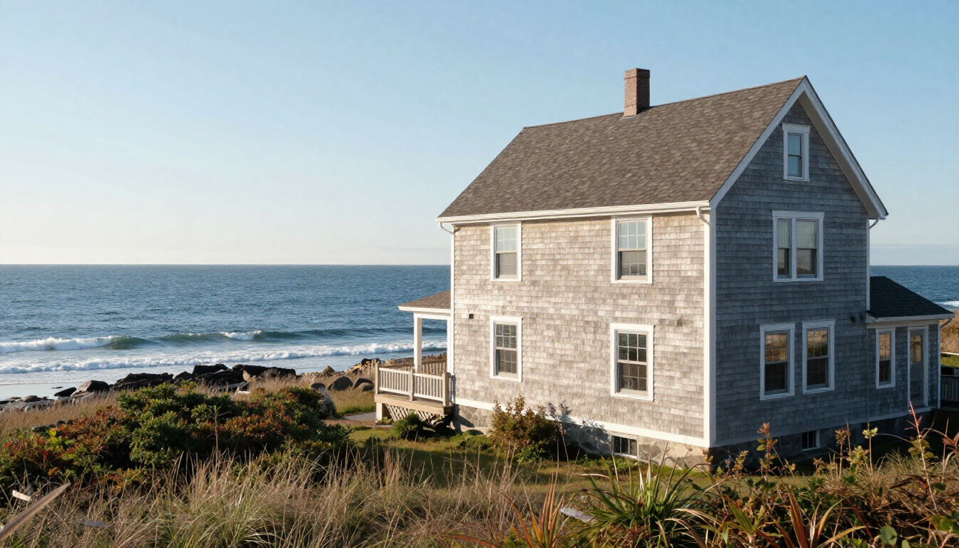 New siding on a coastal Maine home in Camden