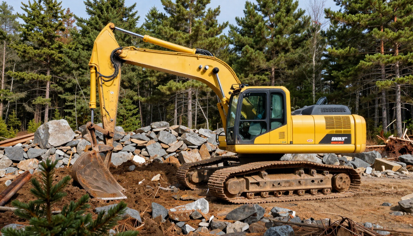 Custom home site preparation in Maine