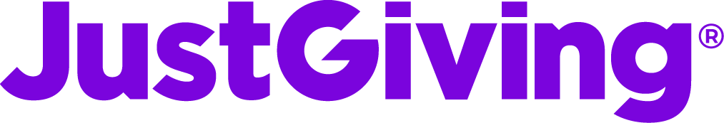 JustGiving purple logo text on a white background