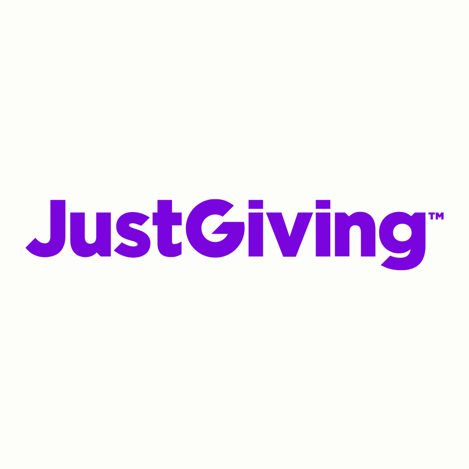 JustGiving logo in purple on a white background