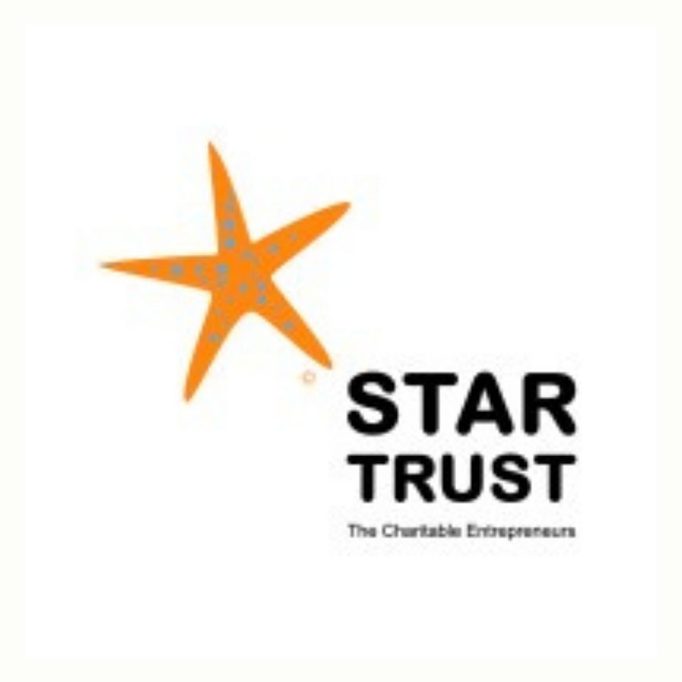 Orange star logo with “STAR TRUST” text and the tagline “The Charitable Entrepreneurs”
