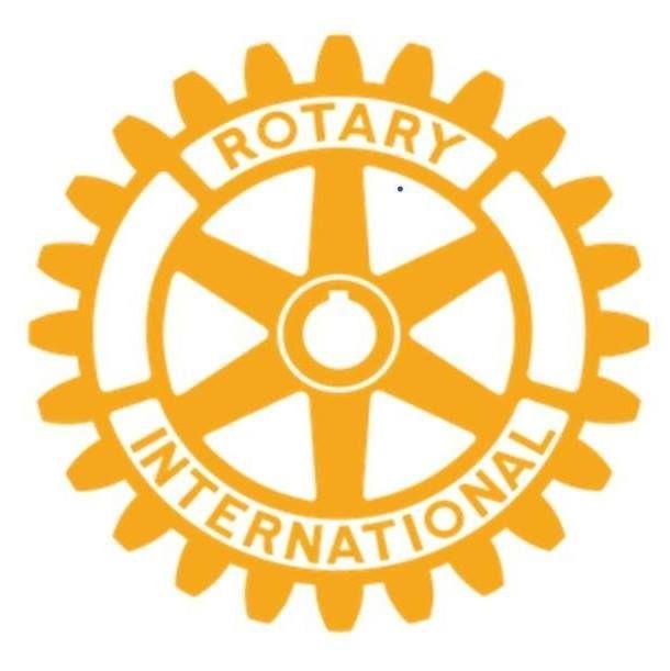Orange Rotary International gear logo on a white background