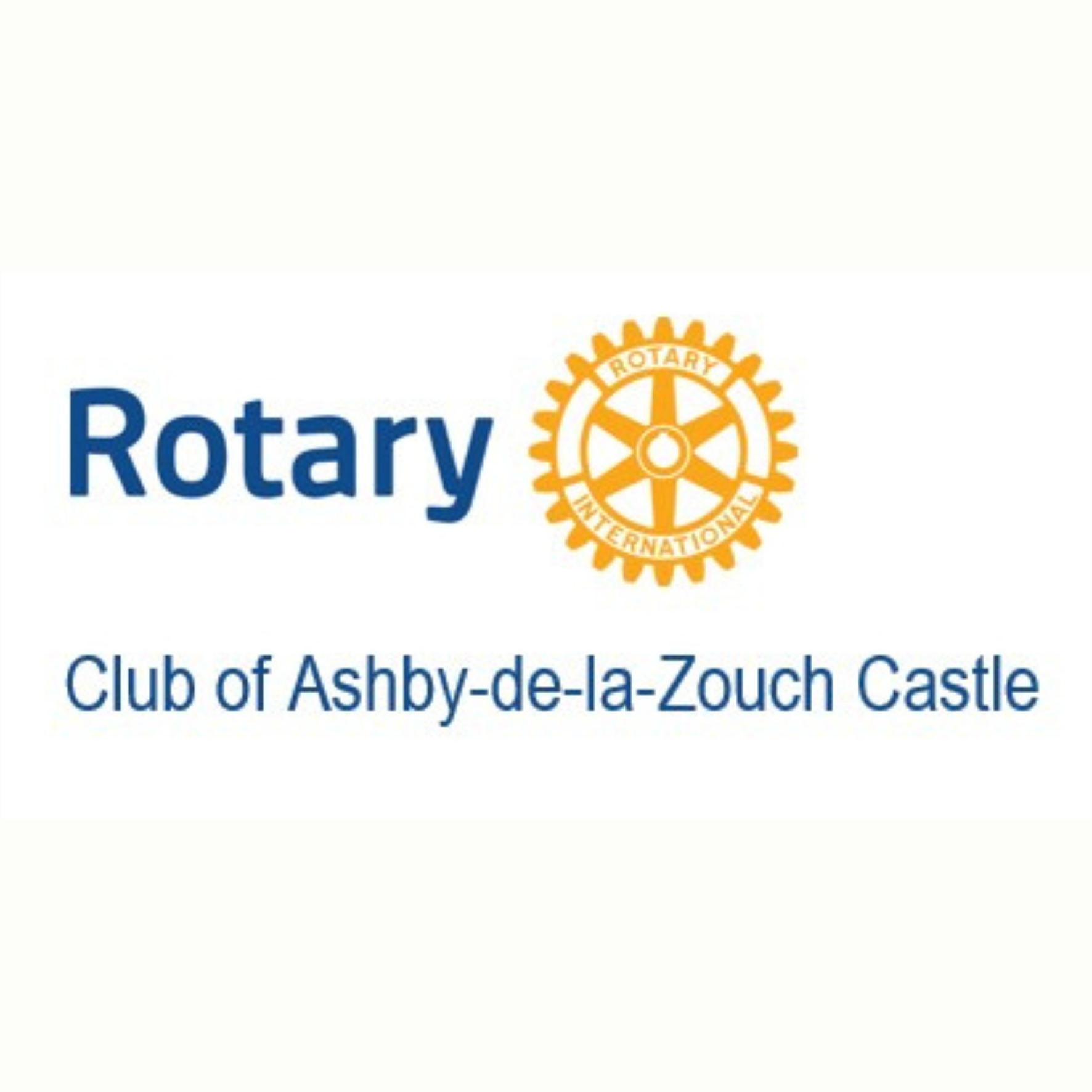 Rotary logo with blue text and orange gear emblem for Ashby-de-la-Zouch Castle club