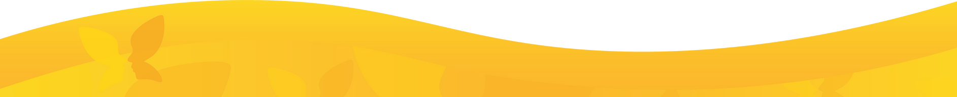 Yellow wavy banner with white background and orange accent at the bottom