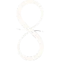 Light beige infinity symbol on a white background.