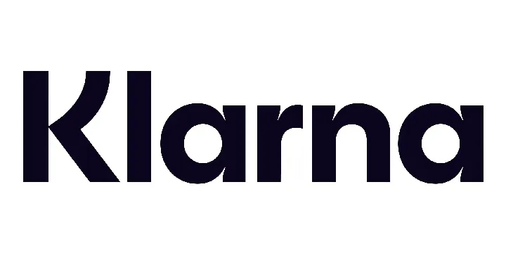 Logotipo de Klarna, texto sans-serif azul oscuro sobre fondo blanco.
