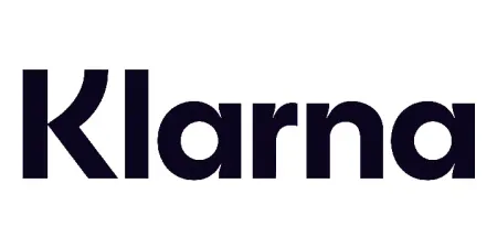 Klarna logo in dark blue font on white background.