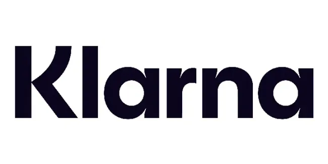 Klarna logo in dark blue font on white background.
