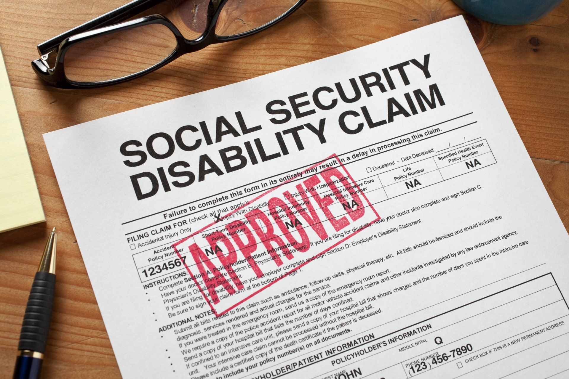 Social Security Disability Claim Papers — Jackson, MS — Gadow Tyler