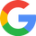 A close up of a google logo on a white background.