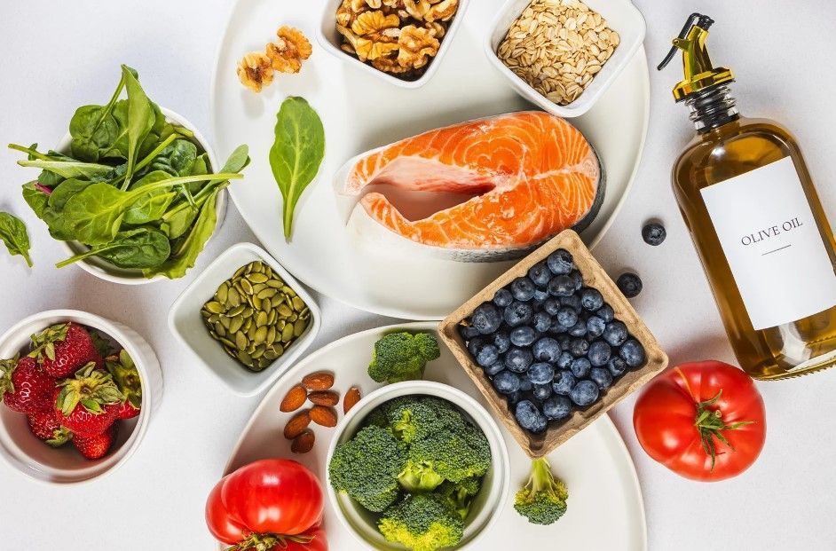 Massage Therapy Coventry showing selection of good foods as part of sports nutrition plan
