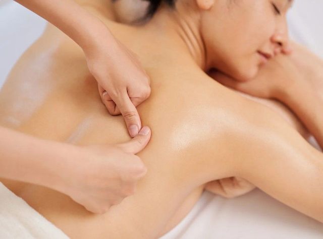 Massage on the upper back and shoulders at Massage Therapy Coventry
