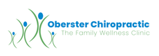 Oberster Chiropractic logo with green abstract figures and blue text, &ldquo;The Family Wellness Clinic&rdquo;