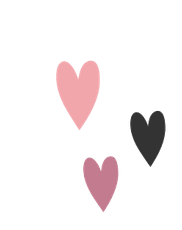 herzen in rosa, weiß und schwarz