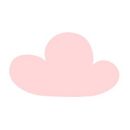 eine rosa Wolke auf weißem Hintergrund .