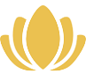 A yellow lotus flower icon on a white background.