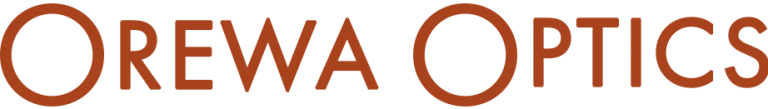 Orewa Optics logo in brown text on a white background