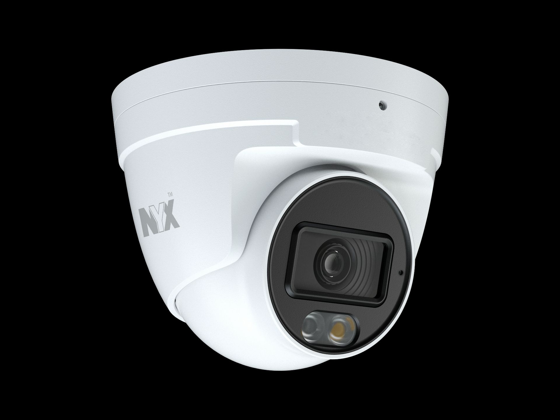 White Dome Security Camera with Black Lens & Small Light on Mount — Austec IT & CCTV in Beerwah, QLD