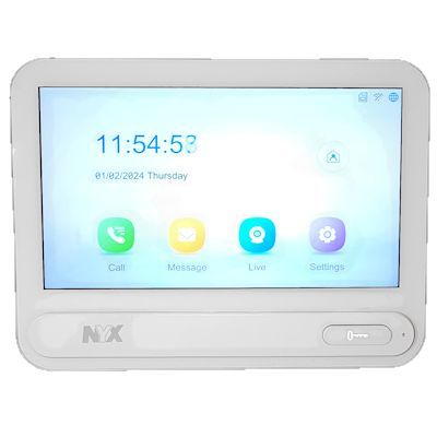 Wall-Mounted Touchscreen Security Intercom with Time, Date & App Icons — Austec IT & CCTV in Beerwah, QLD