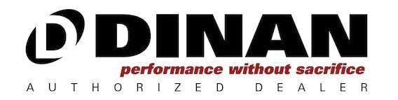 DINAN Automotive logo with red tagline “performance without sacrifice” on a white background