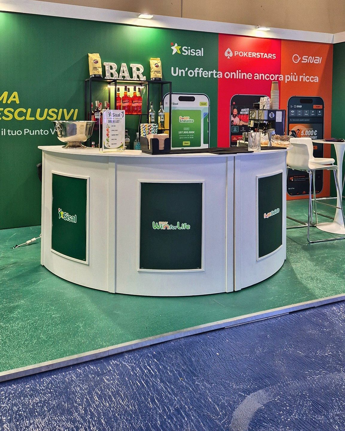 Bancone Barman Express nello stand MySisal al Lingotto Fiere Torino